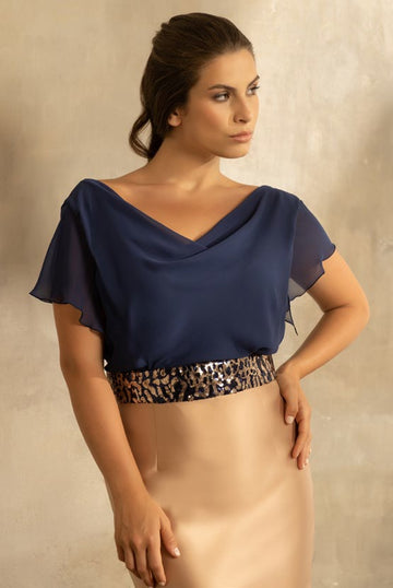 Abito Mikado e Georgette Curvy Allure C2022-17